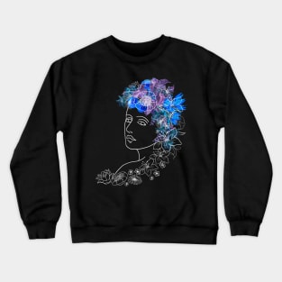 With flowers in her hair Crewneck Sweatshirt